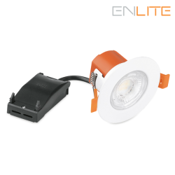 Aurora Enlite Dimmable Fixed Fire Rated 6W Upto 540lm 3000K/4000K/6500K Downlight white bezel Aurora Enlite Dimmable Fixed Fire Rated 6W Upto 540lm 3000K/4000K/6500K Downlight white bezel